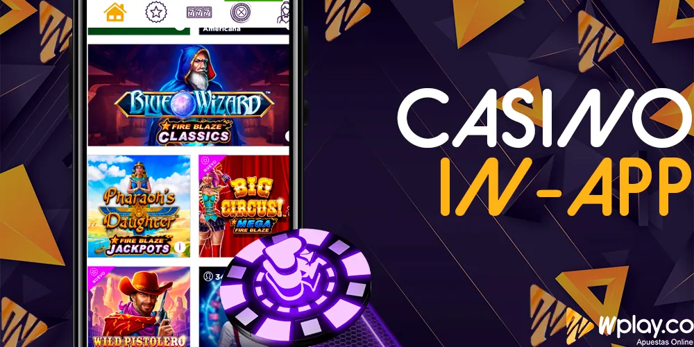 Un casino con múltiples juegos en una w.play app