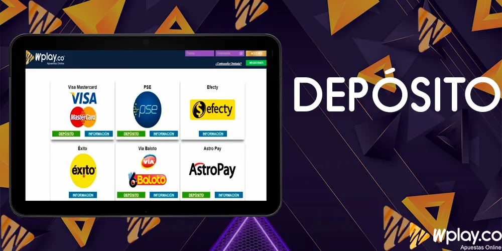 Depósito en la aplicación móvil WPlay