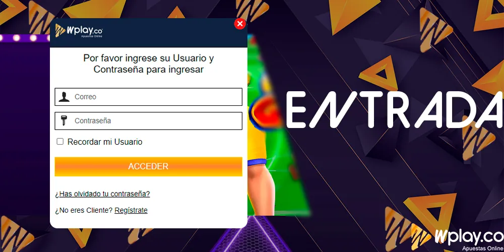 Acceda a su cuenta personal en el sitio web de WPlay