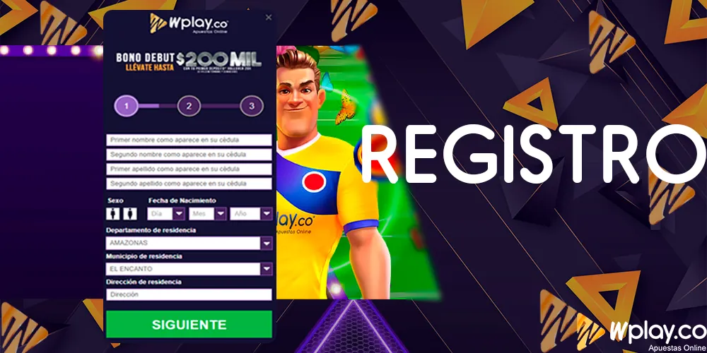 Ejemplo de campo de registro WPlay
